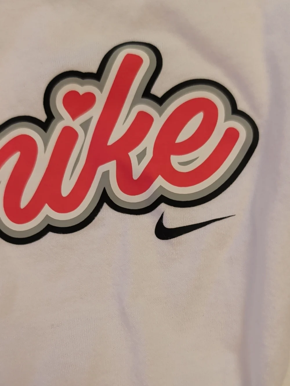 Nike White Long-Sleeve Tie-Front Kids Top with Pink Logo